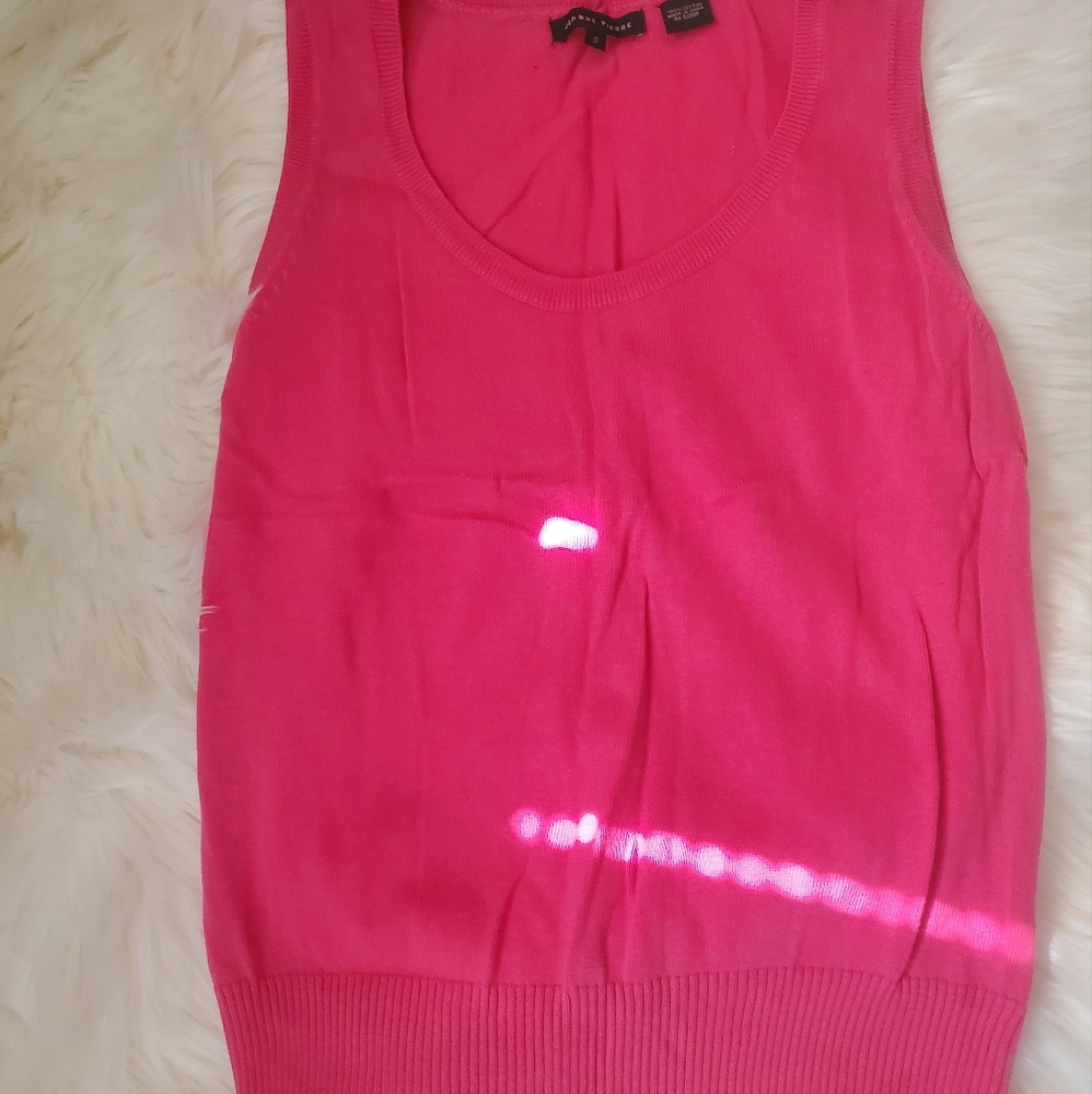 Jean Pierre Cotton Sweater Vest in Fuschia Pink